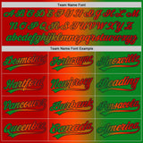 Custom Grass Green Red Orange-Black Authentic Gradient Fashion Baseball Jersey