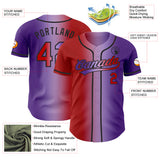 Custom Purple Red Light Purple-Black Authentic Gradient Fashion Baseball Jersey