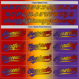 Custom Purple Red Yellow-Black Authentic Gradient Fashion Baseball Jersey