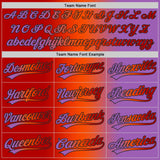 Custom Medium Purple Red Orange-Black Authentic Gradient Fashion Baseball Jersey