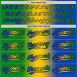 Custom Thunder Blue Grass Green Yellow-Black Authentic Gradient Fashion Baseball Jersey