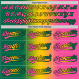Custom Pink Kelly Green Yellow-Black Authentic Gradient Fashion Baseball Jersey