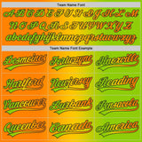 Custom Neon Green Bay Orange Yellow-Black Authentic Gradient Fashion Baseball Jersey