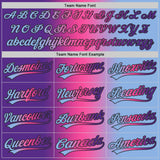 Custom Light Blue Purple Pink-Black Authentic Gradient Fashion Baseball Jersey