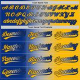 Custom Gold Royal Gray-Black Authentic Gradient Fashion Baseball Jersey