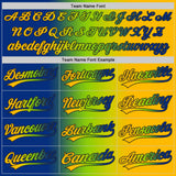 Custom Gold Royal Neon Green-Black Authentic Gradient Fashion Baseball Jersey