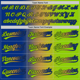 Custom Neon Green Royal Old Gold-Black Authentic Gradient Fashion Baseball Jersey