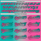 Custom Pink Aqua Gray-Black Authentic Gradient Fashion Baseball Jersey