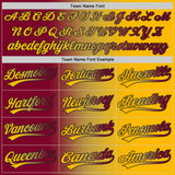 Custom Gold Maroon Old Gold-Black Authentic Gradient Fashion Baseball Jersey