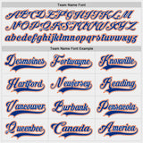 Custom White Royal-Orange Gradient Sleeves Lace Neck Hockey Jersey