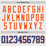 Custom White Royal-Orange Gradient Sleeves Lace Neck Hockey Jersey