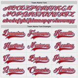 Custom White Red-Royal Gradient Sleeves Lace Neck Hockey Jersey