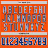 Custom Orange Royal Gray-White Gradient Sleeves Lace Neck Hockey Jersey