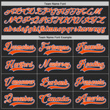 Custom Black Orange Royal-White Gradient Sleeves Lace Neck Hockey Jersey