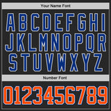 Custom Black Orange Royal-White Gradient Sleeves Lace Neck Hockey Jersey
