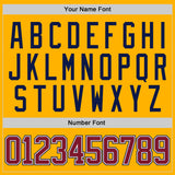 Custom Gold Crimson Navy-White Gradient Sleeves Lace Neck Hockey Jersey