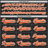 Custom Black Orange Gray-White Gradient Sleeves Lace Neck Hockey Jersey