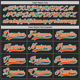 Custom Black Orange Lakes Blue-White Gradient Sleeves Lace Neck Hockey Jersey