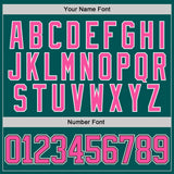 Custom Teal Pink Black-White Gradient Sleeves Lace Neck Hockey Jersey