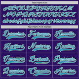 Custom Purple Panther Blue Black-White Gradient Sleeves Lace Neck Hockey Jersey