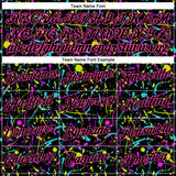 Custom Graffiti Pattern Black-Pink 3D Neon Splatter Performance T-Shirt