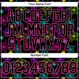 Custom Graffiti Pattern Black-Pink 3D Creative Colorful Stars Performance T-Shirt