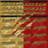 Custom Stitched Graffiti Pattern Old Gold-Red 3D Scratch Sports Pullover Sweatshirt Hoodie