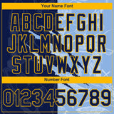 Custom Stitched Graffiti Pattern Navy Light Blue-Gold 3D Scratch Sports Pullover Sweatshirt Hoodie
