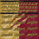 Custom Stitched Graffiti Pattern Old Gold Crimson-Black 3D Scratch Sports Pullover Sweatshirt Hoodie
