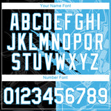 Custom Graffiti Pattern White Black-Sky Blue Scratch 3D Performance T-Shirt