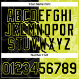 Custom Graffiti Pattern Black-Neon Yellow Scratch 3D Performance T-Shirt