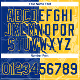 Custom Graffiti Pattern Royal-Yellow Scratch 3D Performance T-Shirt