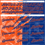 Custom Graffiti Pattern Royal-Orange Scratch 3D Performance T-Shirt