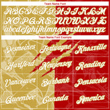 Custom Graffiti Pattern White Red-Old Gold Scratch 3D Performance T-Shirt