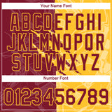 Custom Graffiti Pattern Crimson-Gold Scratch 3D Performance T-Shirt