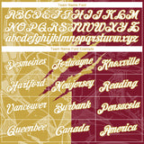 Custom Graffiti Pattern White Crimson-Old Gold Scratch 3D Performance T-Shirt