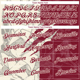 Custom Graffiti Pattern Crimson-Cream Scratch 3D Performance T-Shirt