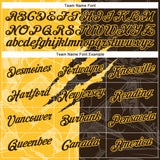 Custom Graffiti Pattern Brown-Gold Scratch 3D Performance T-Shirt