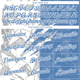 Custom Graffiti Pattern Light Blue-White Scratch 3D Performance T-Shirt