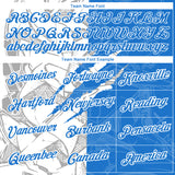 Custom Graffiti Pattern Powder Blue-White Scratch 3D Performance T-Shirt