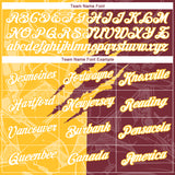 Custom Graffiti Pattern White Burgundy-Gold Scratch 3D Performance T-Shirt