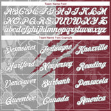 Custom Graffiti Pattern White Burgundy-Gray Scratch 3D Performance T-Shirt