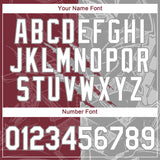 Custom Graffiti Pattern White Burgundy-Gray Scratch 3D Performance T-Shirt