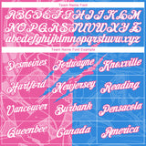 Custom Graffiti Pattern White Powder Blue-Pink Scratch 3D Performance T-Shirt