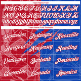 Custom Graffiti Pattern White Thunder Blue-Red Scratch 3D Performance T-Shirt