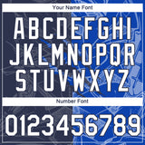 Custom Graffiti Pattern White Navy-Thunder Blue Scratch 3D Performance T-Shirt