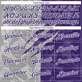 Custom Graffiti Pattern Purple Gray-White Scratch 3D Performance T-Shirt