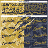 Custom Graffiti Pattern Navy-Old Gold Scratch 3D Performance T-Shirt