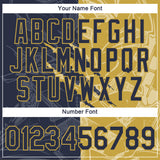 Custom Graffiti Pattern Navy-Old Gold Scratch 3D Performance T-Shirt