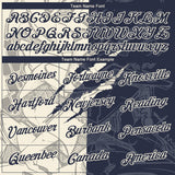 Custom Graffiti Pattern Navy-Cream Scratch 3D Performance T-Shirt